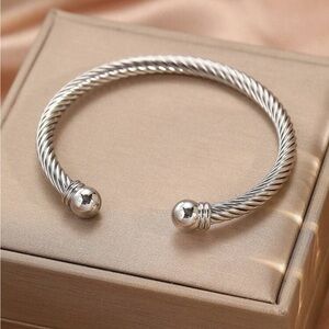 Silver Twisted Cuff Bracelet